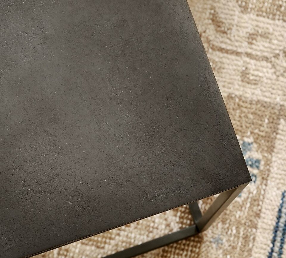 Duke 30 cm Square Accent Table, Bronze Pottery Barn Australia